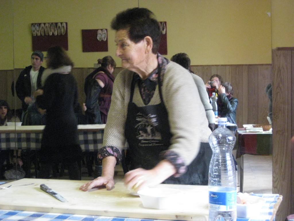 La nonna, or grandmother - making the pasta dough