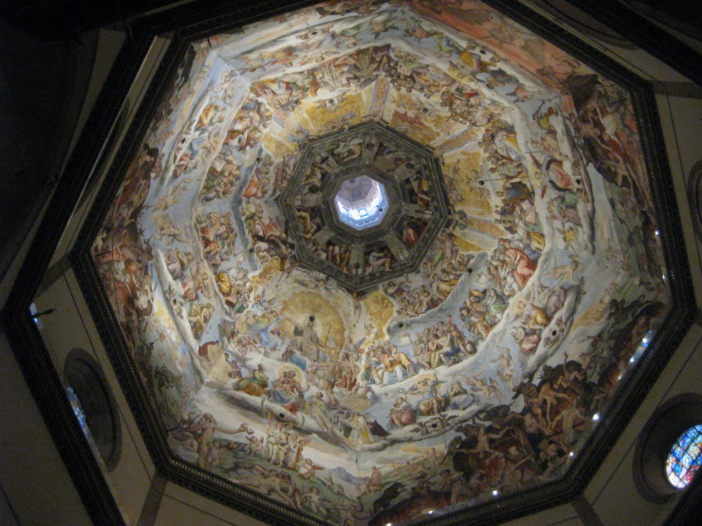 A view of the inside of the Duomo dome.