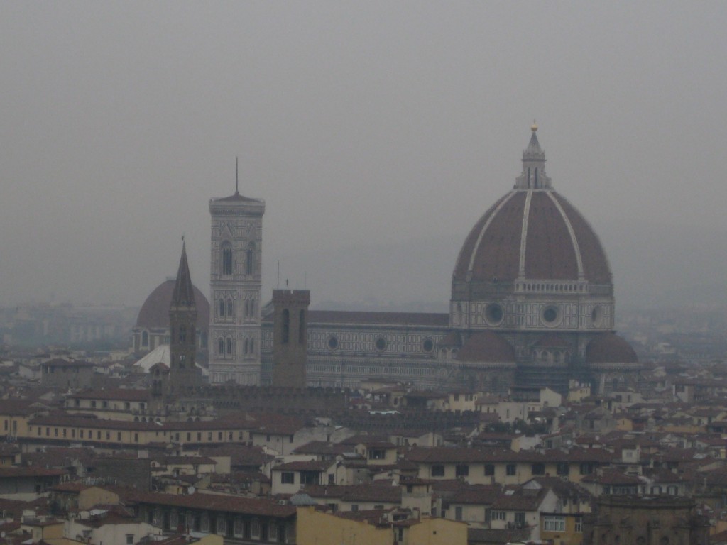 A close up of the Duomo from afar.