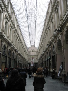 An indoor shopping area.