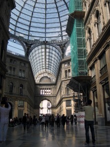 A beautiful building - the Gallery of Umberto the First.  The glass ceiling lets in the natural lighting.